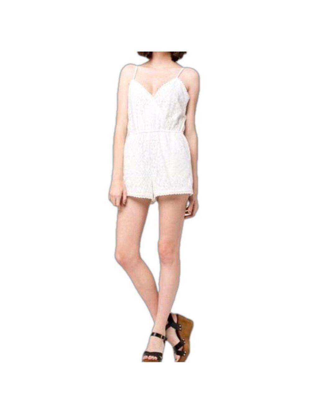 Full Tilt White Lace Romper Extra Small - Picture 3 of 9